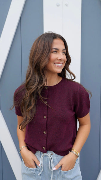 Parker Button Up - Burgundy