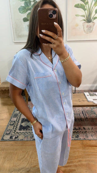 Seersucker Capri Pajamas