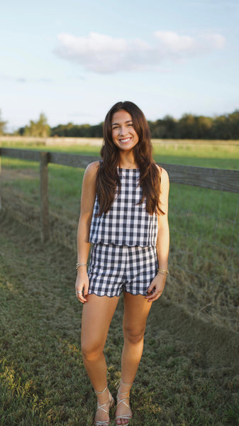 Lexie Gingham Shorts Set