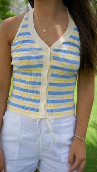 Palmer Striped Halter Top