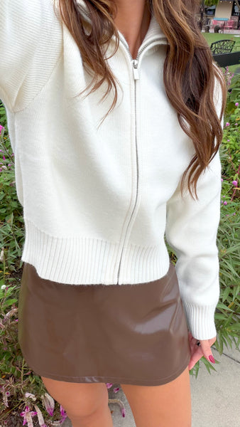 Kelsey Zip Up - White