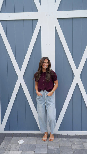 Parker Button Up - Burgundy