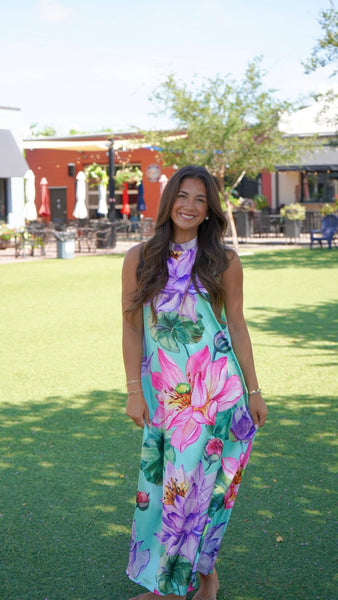Maui Floral Halter Maxi