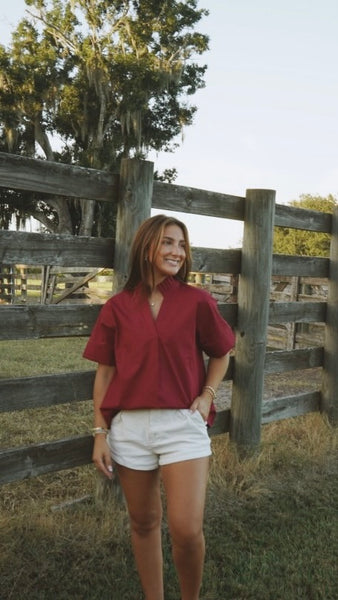 Logan Burgundy Top