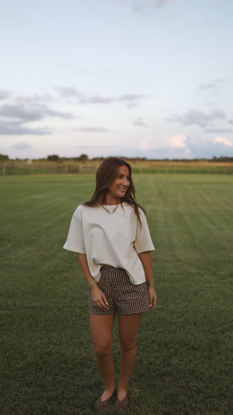 Cropped Tee - Oatmeal