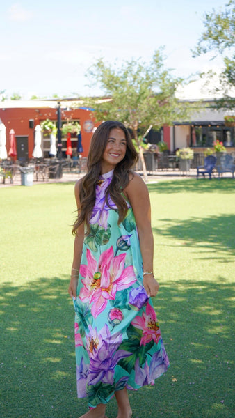 Maui Floral Halter Maxi