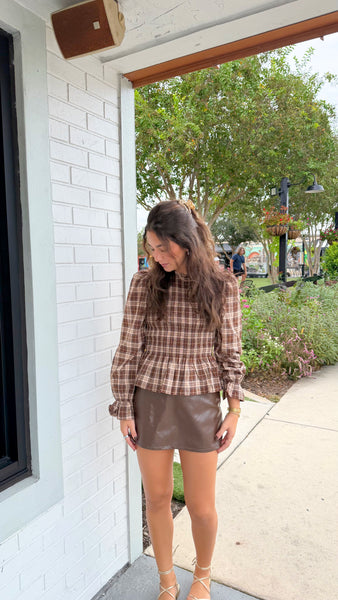 Jade Plaid Top