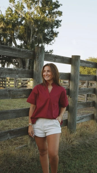 Logan Burgundy Top