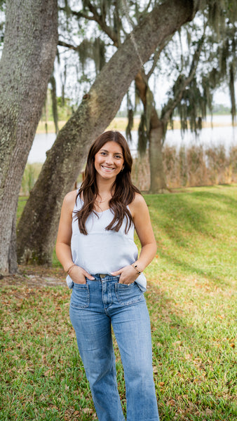 Mattie Cord Top - Blue