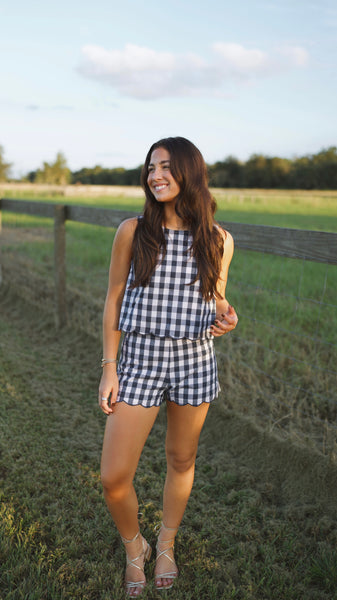 Lexie Gingham Shorts Set