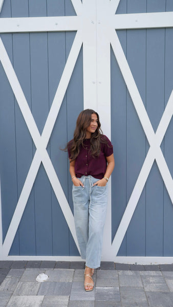 Parker Button Up - Burgundy